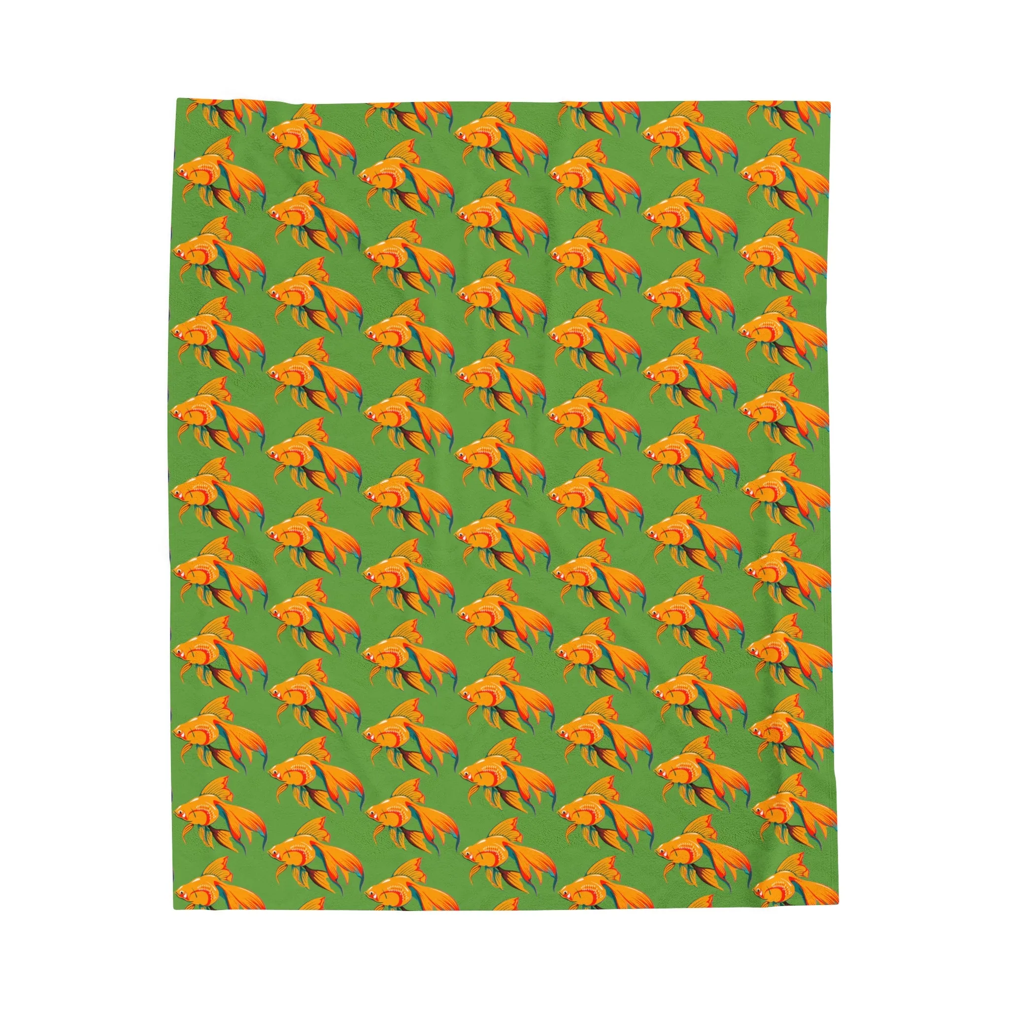 Goldfish Velveteen Plush Blanket (Green)