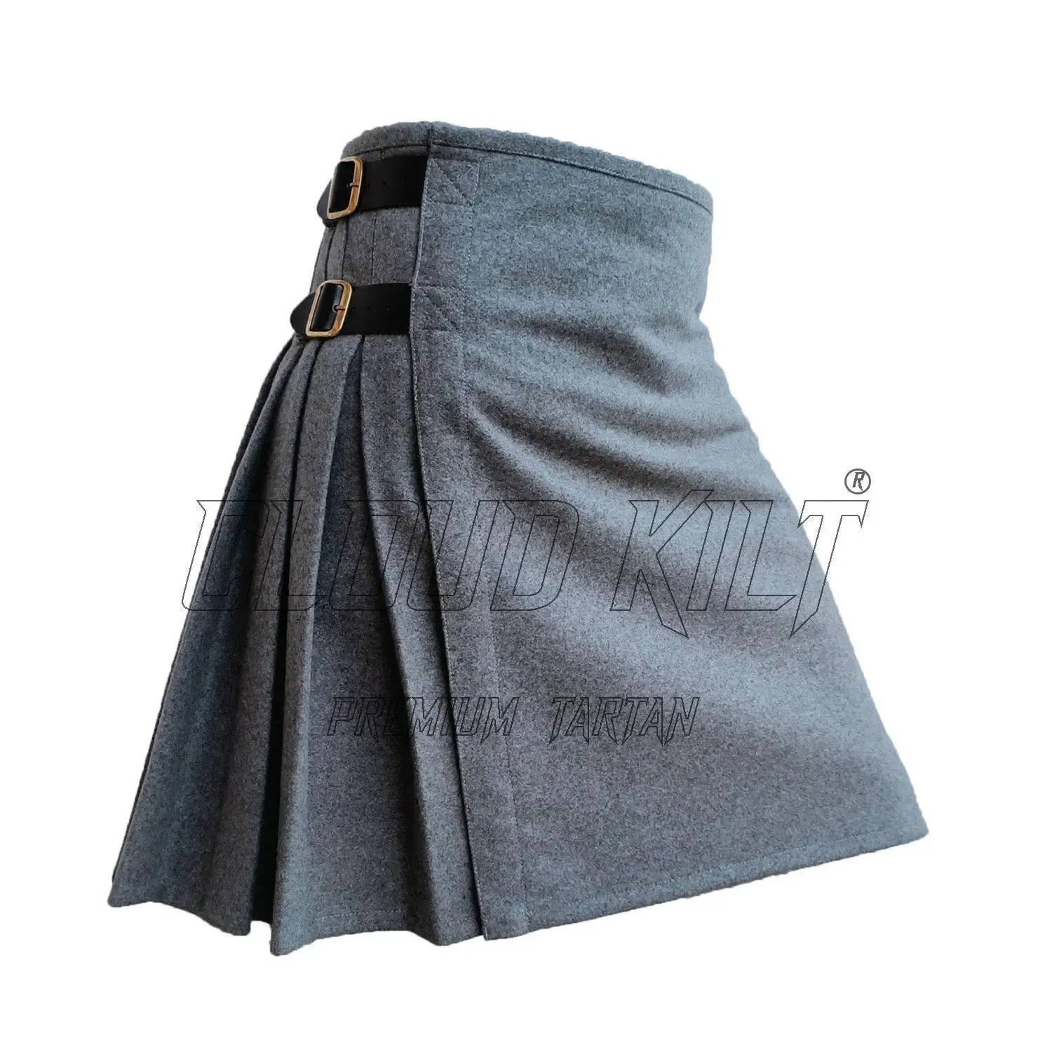 Gray Wool Tartan Kilt