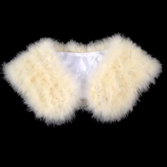 Great Gatsby 1920's Bridal Flapper Feather Shawl - Ivory