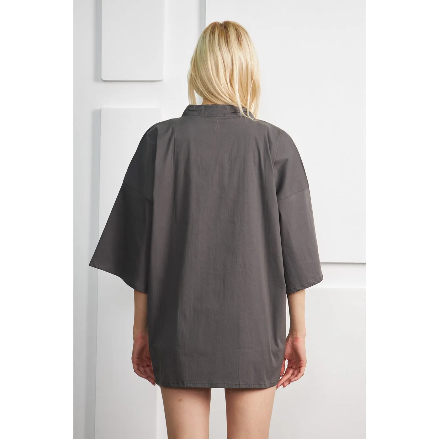 Grey Kimono Shawl Jacket