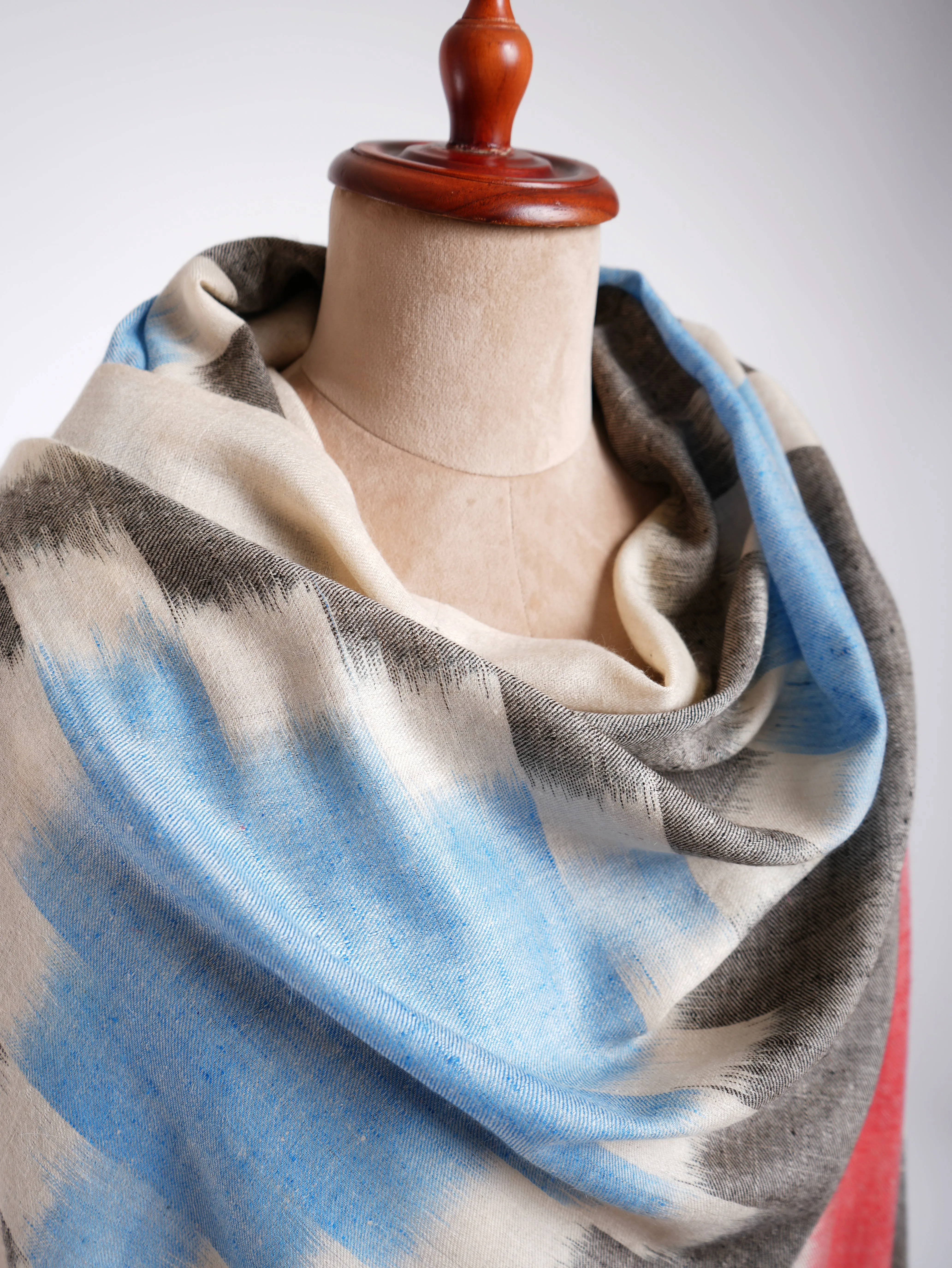 Handmade Ikat Contemporary Pashmina Shawl