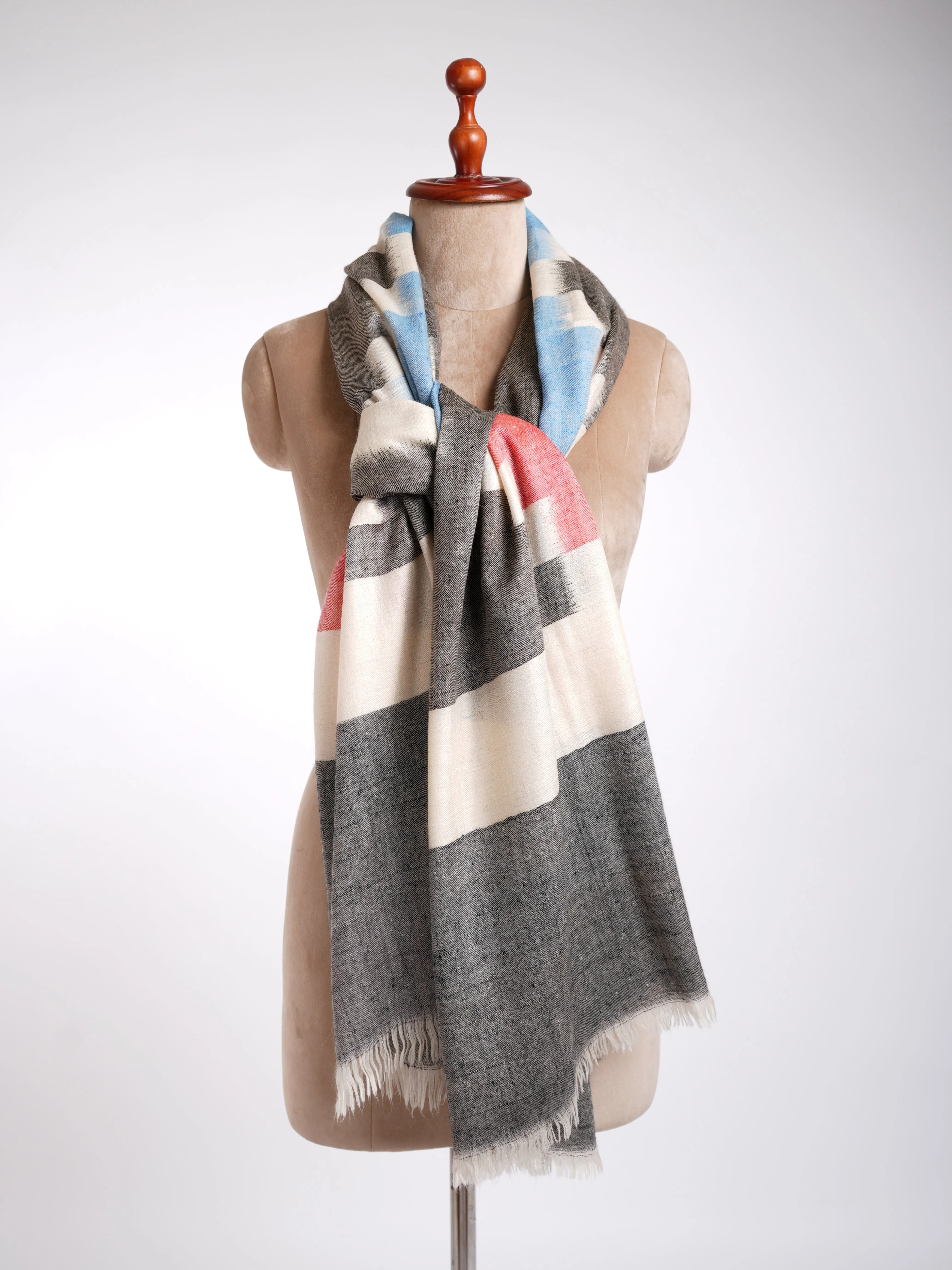 Handmade Ikat Contemporary Pashmina Shawl