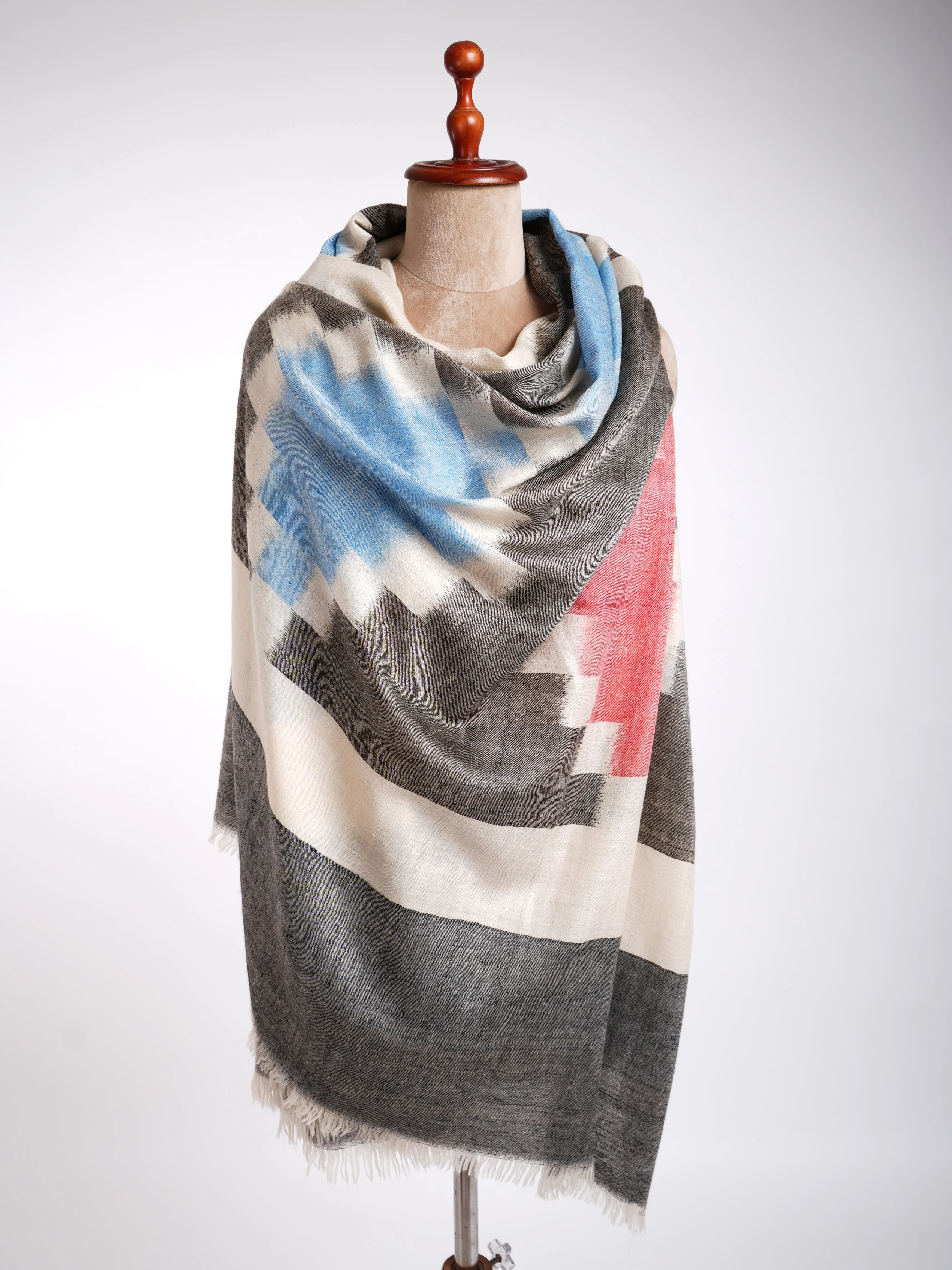 Handmade Ikat Contemporary Pashmina Shawl