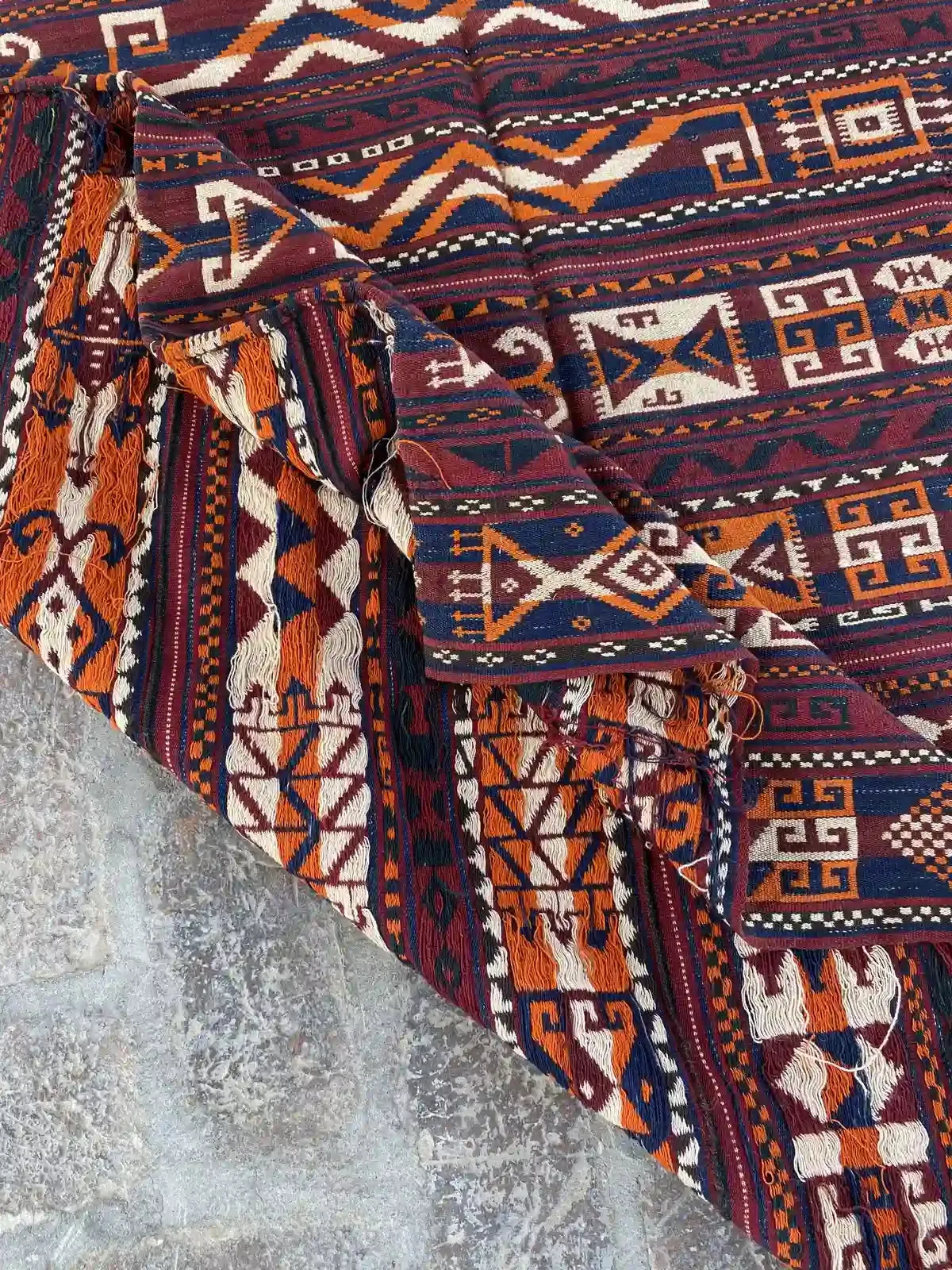 Handwoven Gajari Shawl Kilim - 5.10 x 9.10