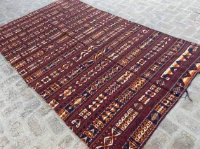 Handwoven Gajari Shawl Kilim - 5.10 x 9.10