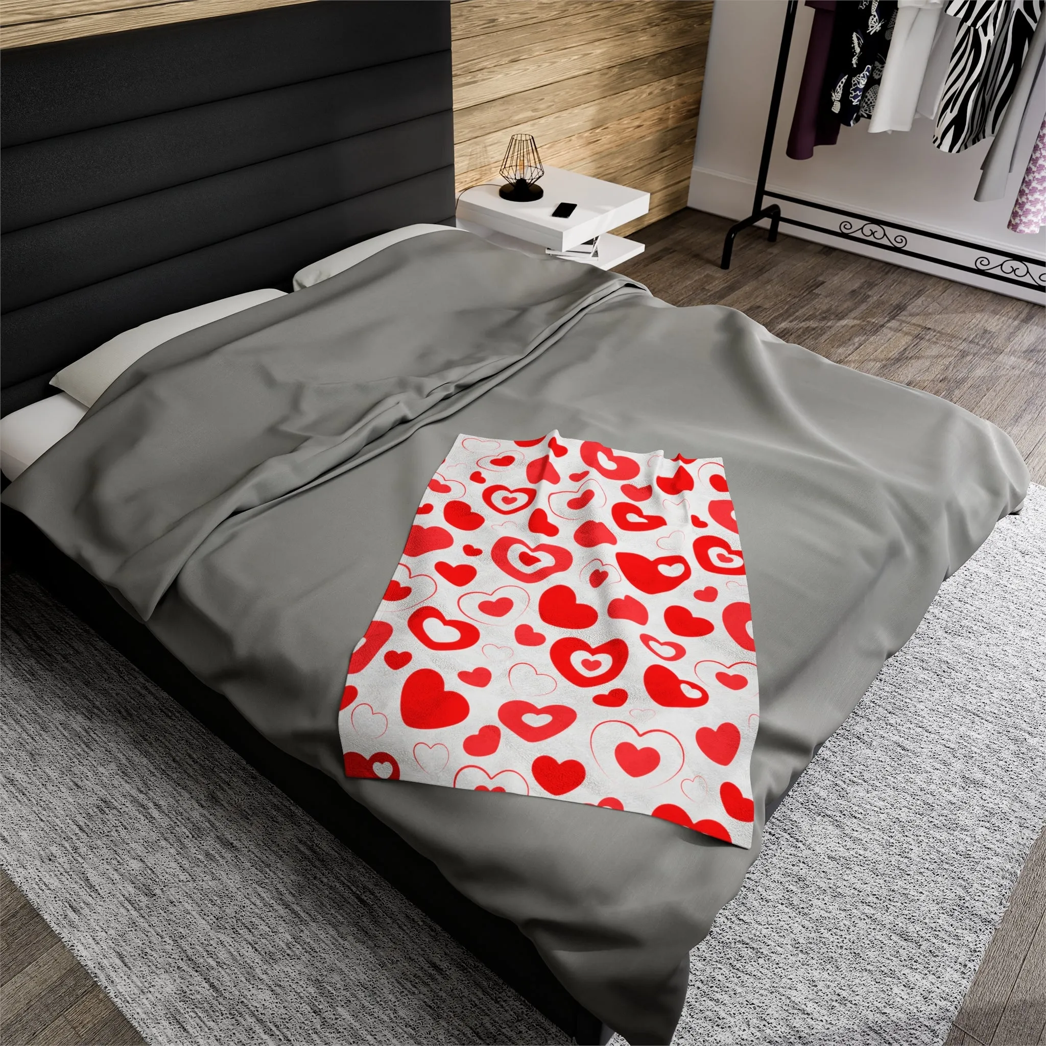 Hearts in Hearts Velveteen Plush Blanket