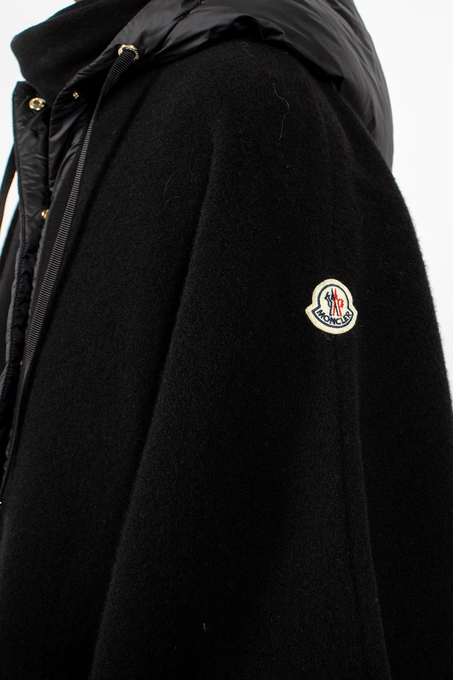 Hooded Wool Cape Black