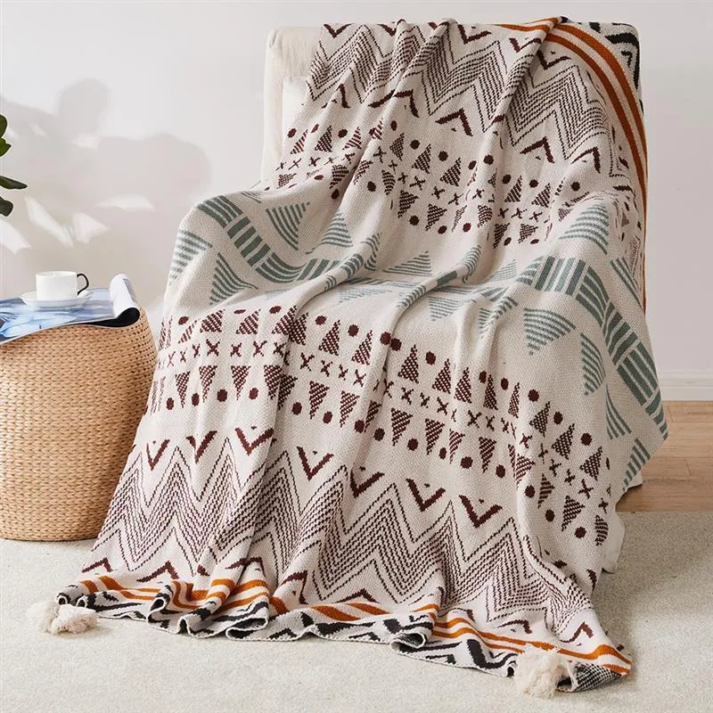 Household Bohemian Knitted Jacquard Shawl Blanket