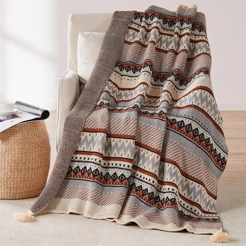 Household Bohemian Knitted Jacquard Shawl Blanket