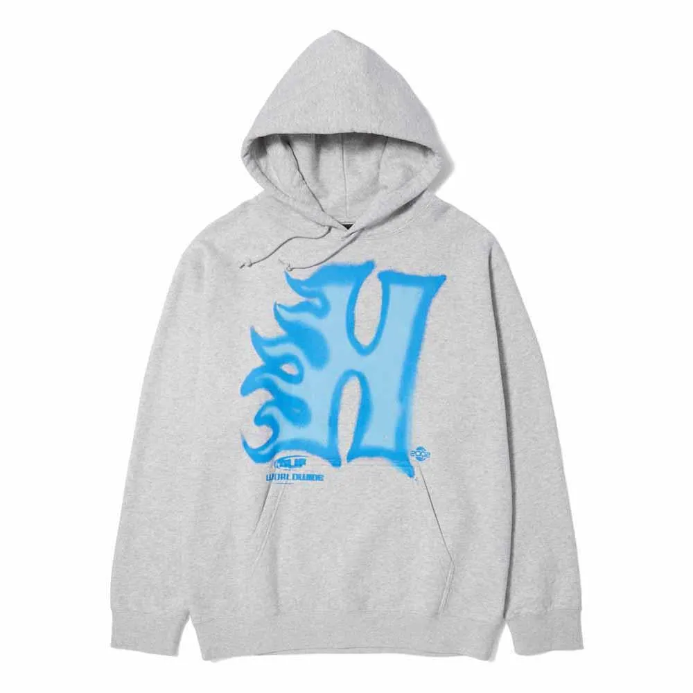 HUF Heat Wave Pullover Hooded Sweatshirt Heather Grey