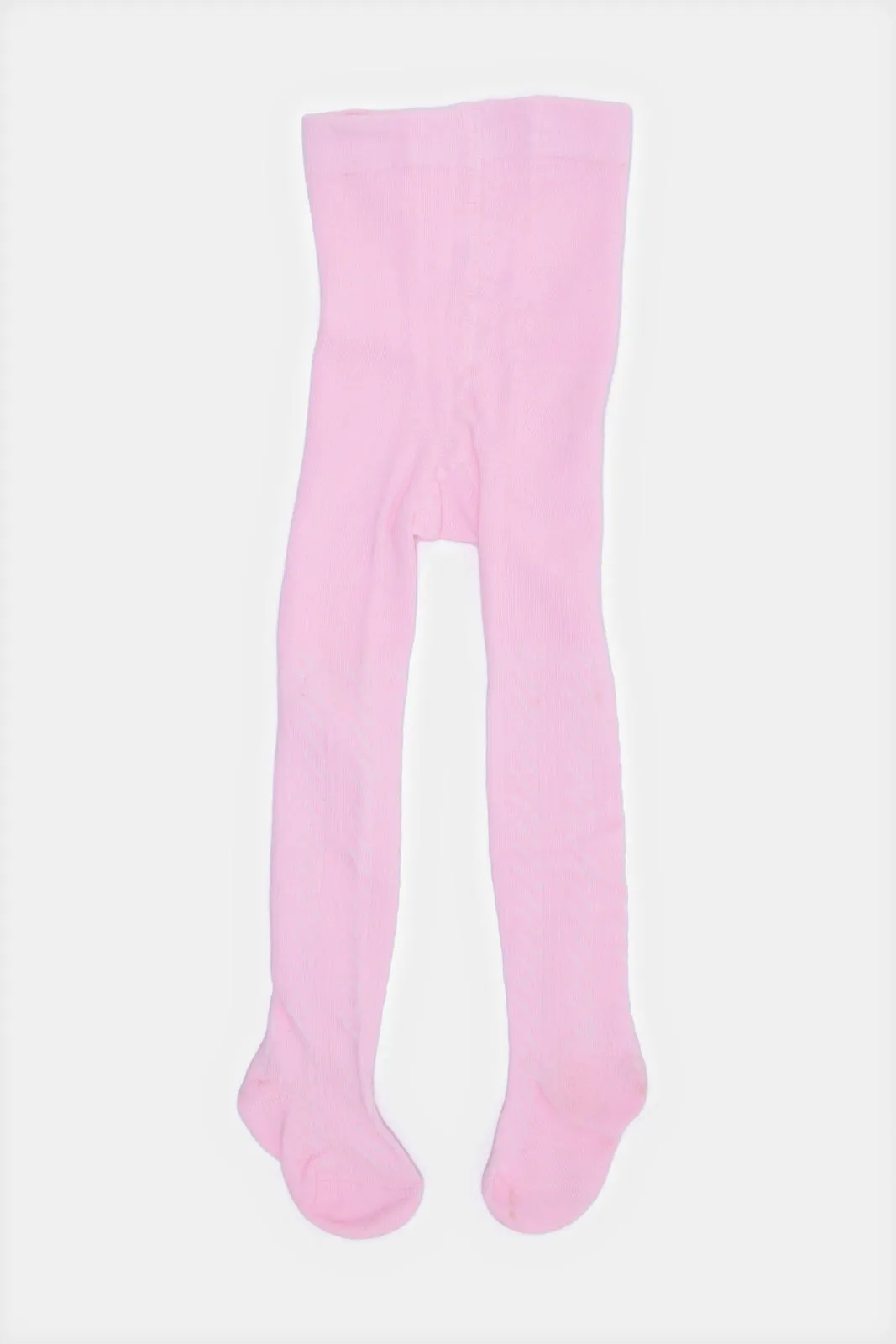 Infant Girls Pink Jacquard Full Length Tights