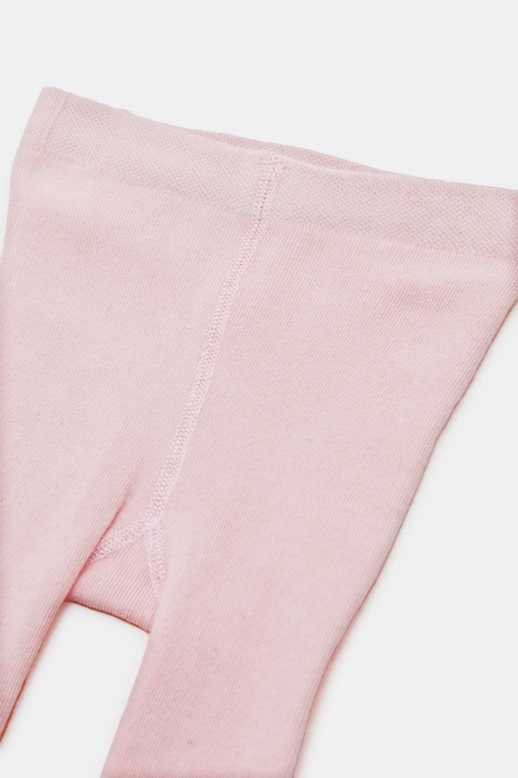 Infant Girls Pink Tights With Bow Details