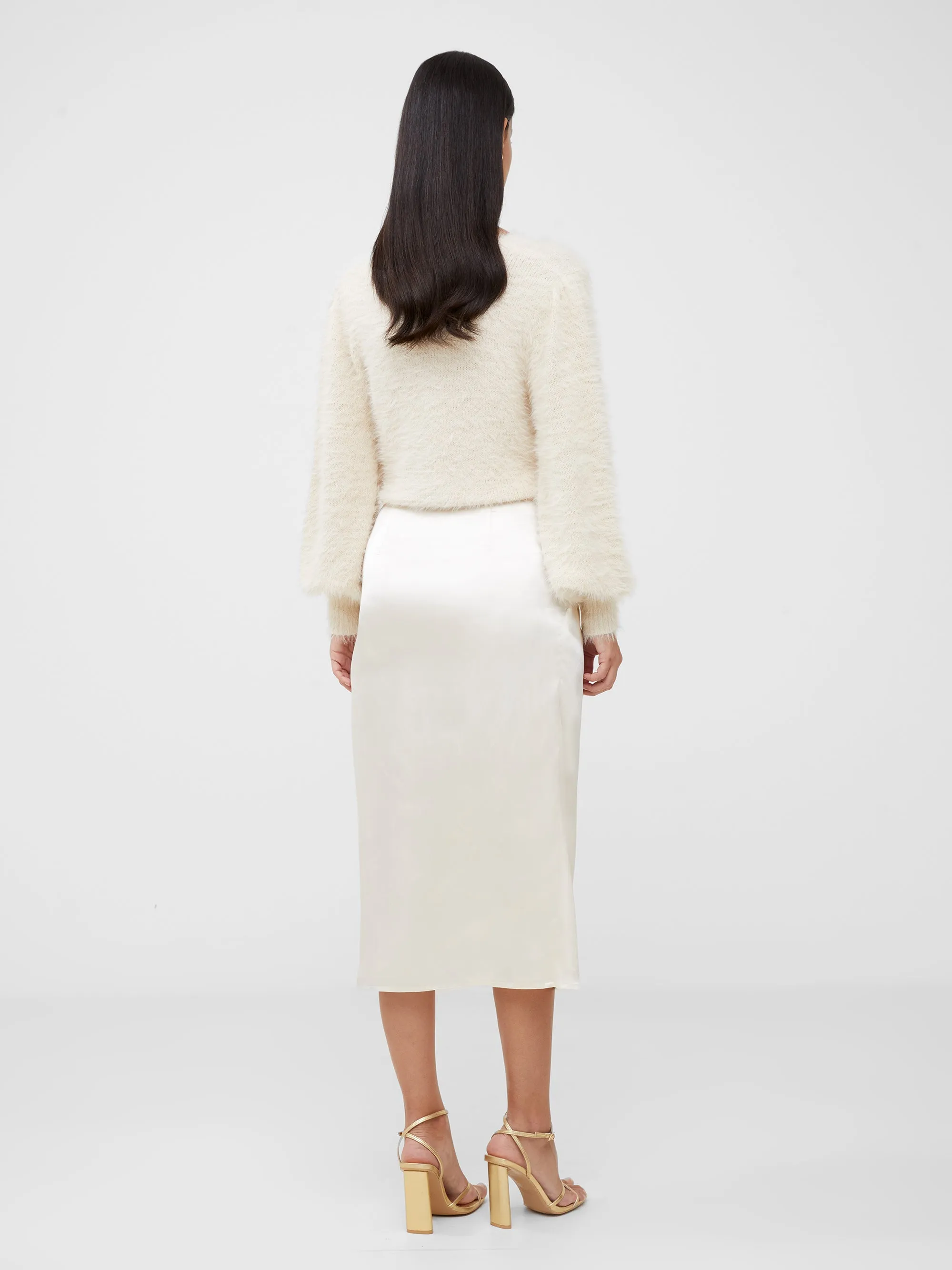 Inu Satin Wrap Midi Skirt