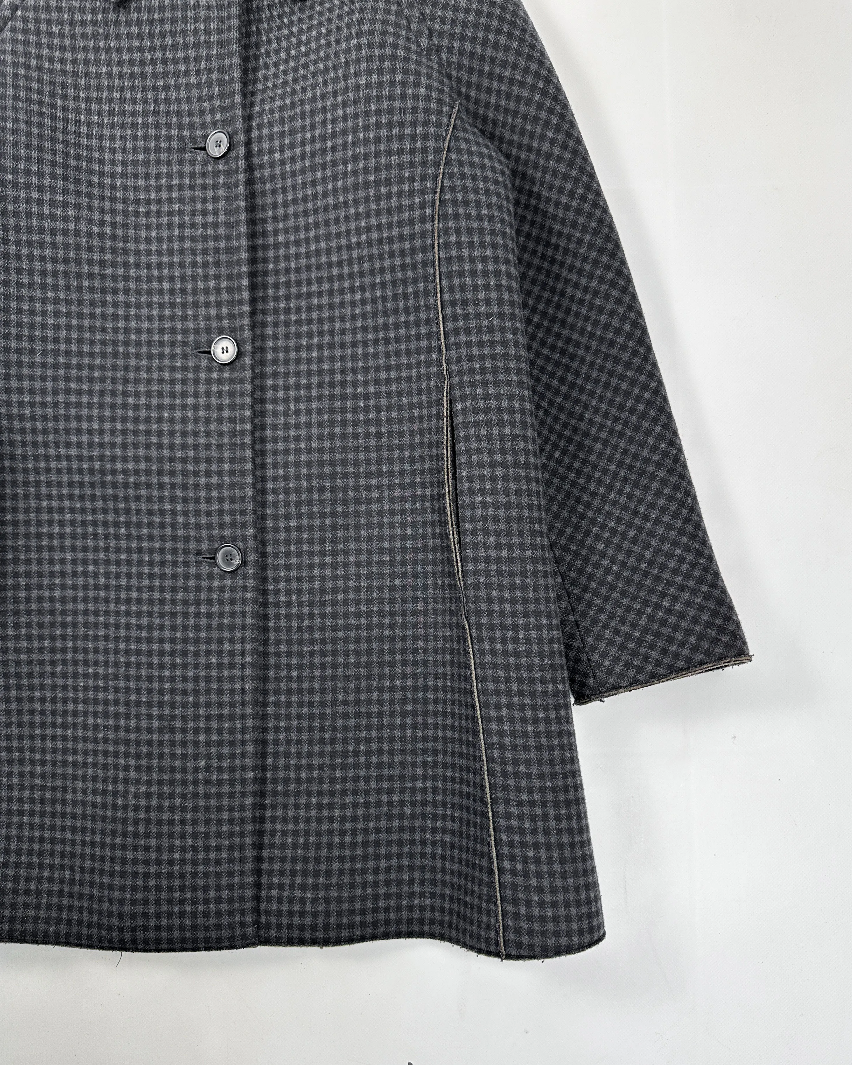 Jil Sander Checkered Dark Grey Long Coat 2000's