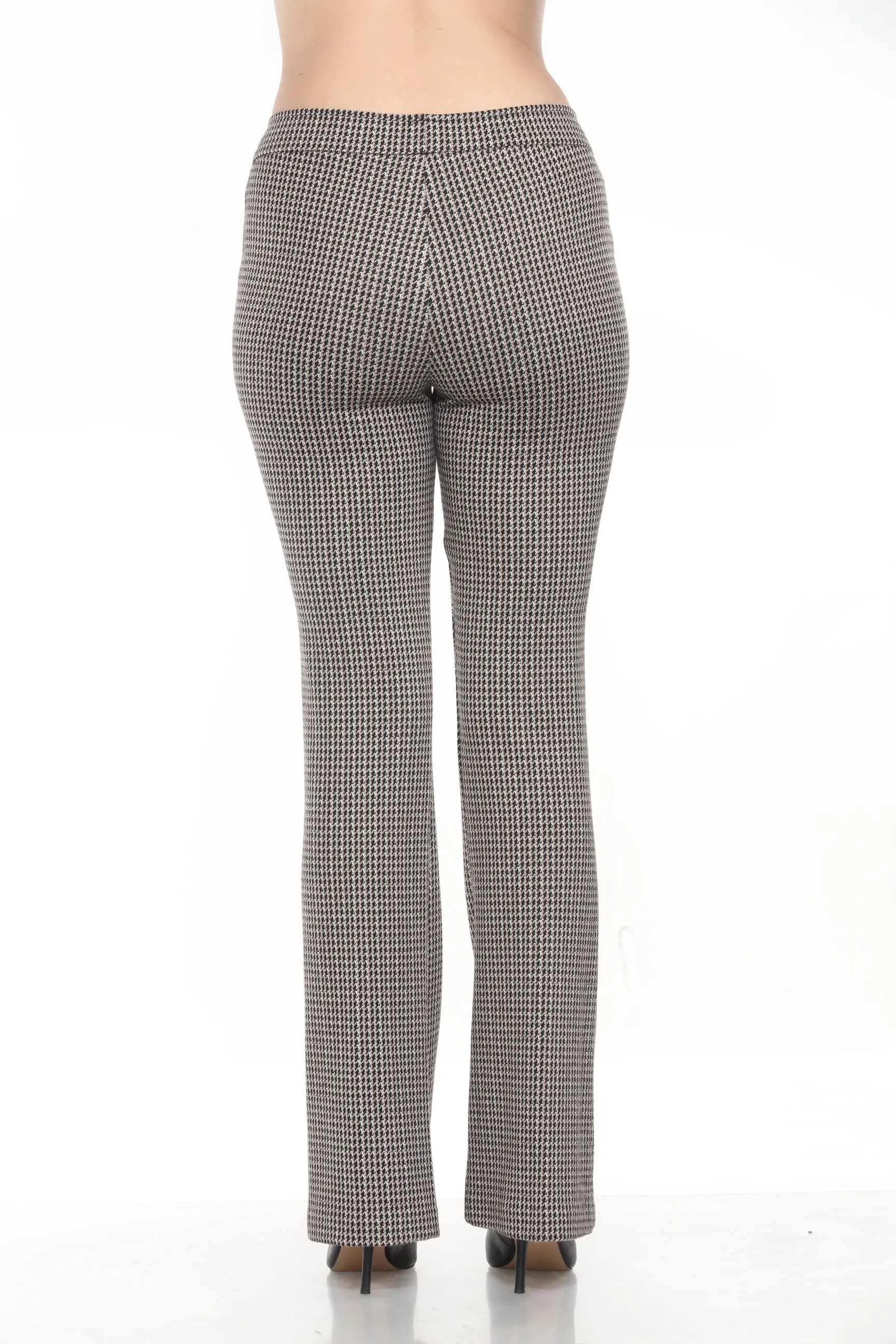 Joseph Ribkoff Black/Multi Houndstooth Pull On Flared Pants 244224