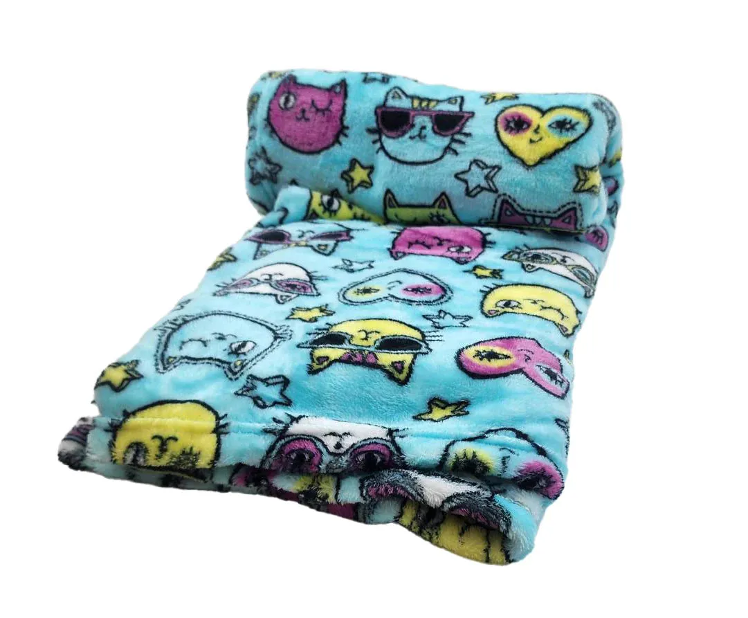 Kids Fleece Blanket in Cool Cats