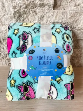 Kids Fleece Blanket in Cool Cats