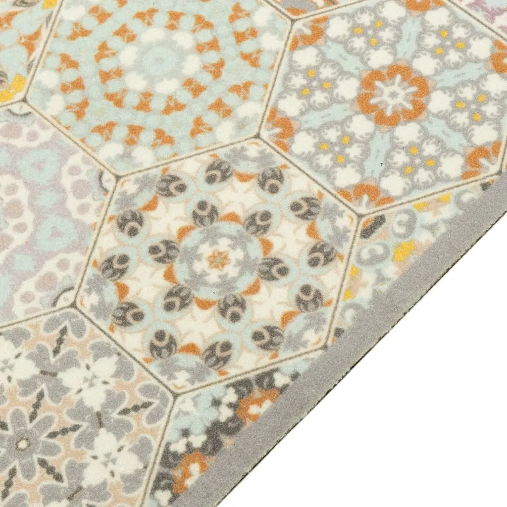 Kitchen Rug Washable Hexagon Pastel 60x300 cm Velvet