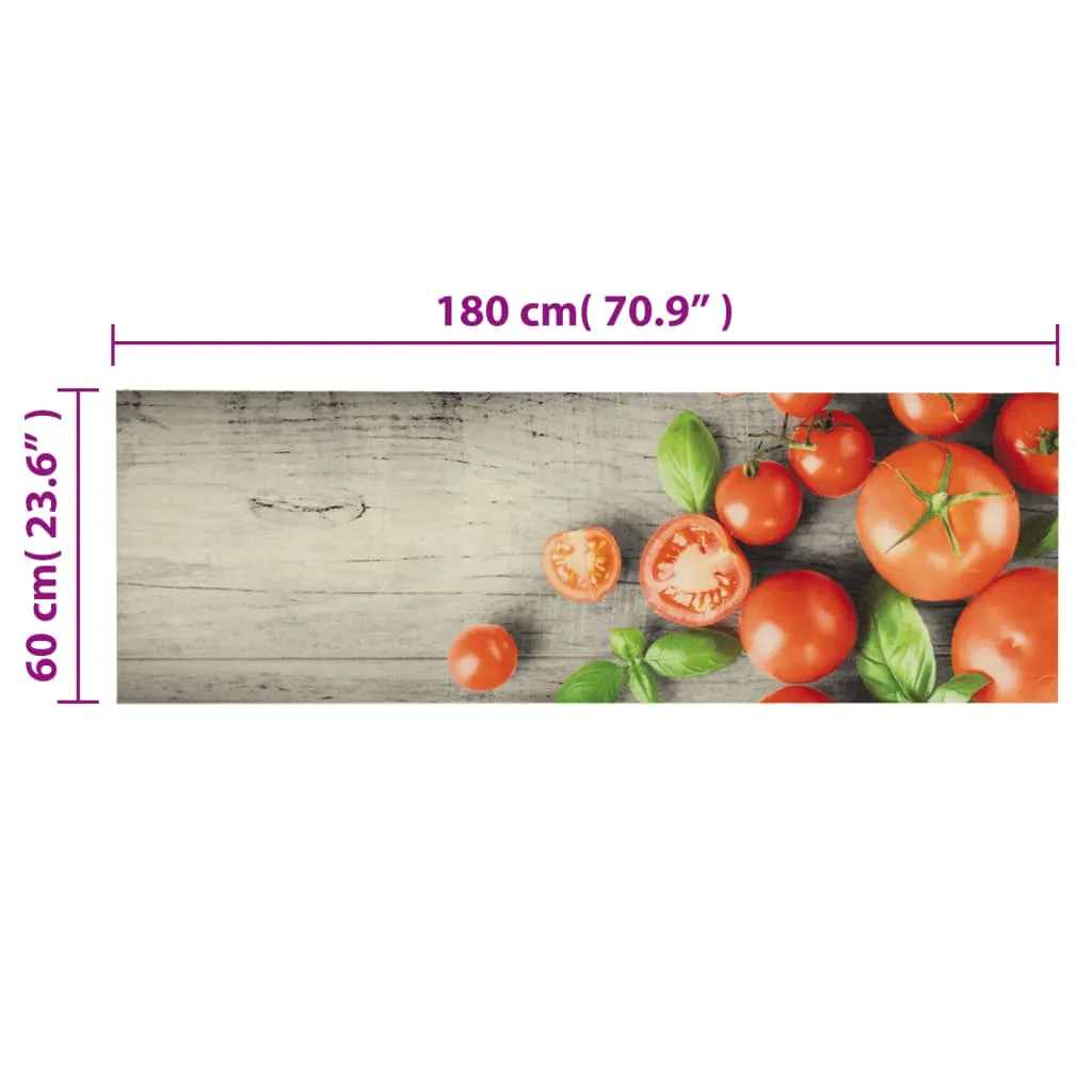 Kitchen Rug Washable Tomatoes 60x180 cm Velvet