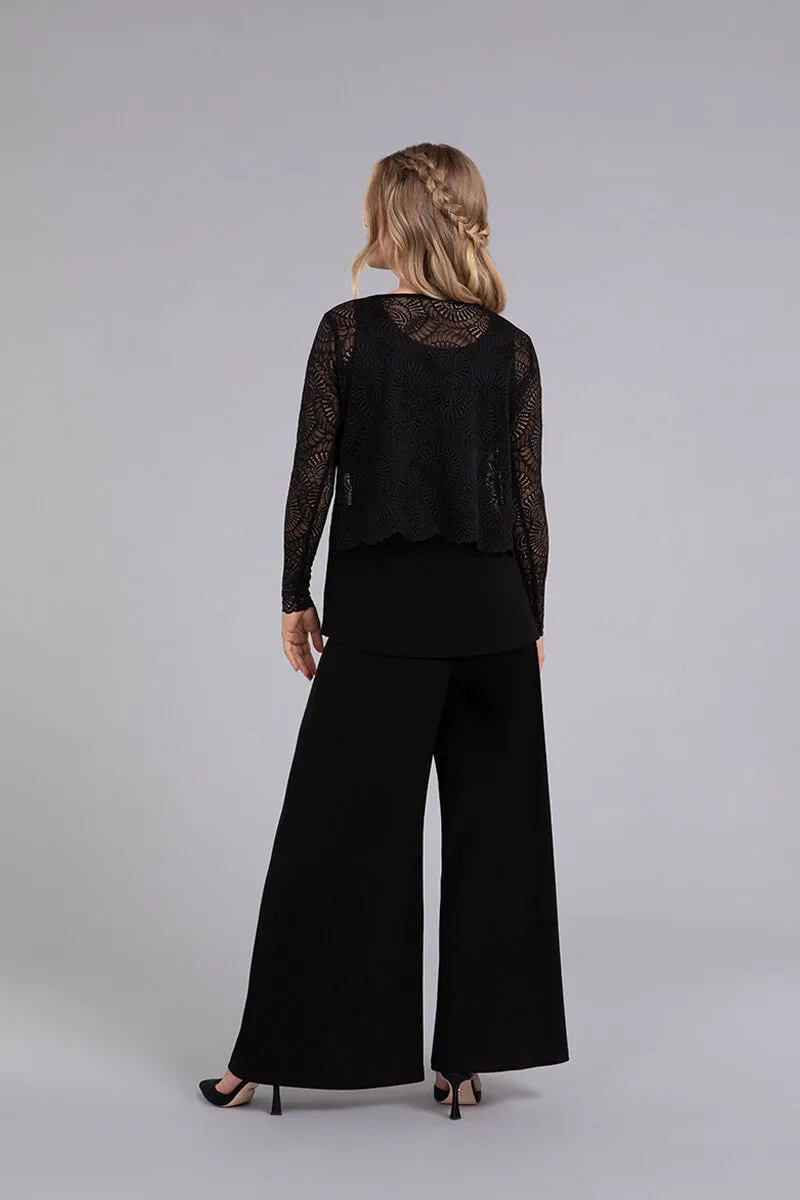 Lace Go To Cropped T | Black