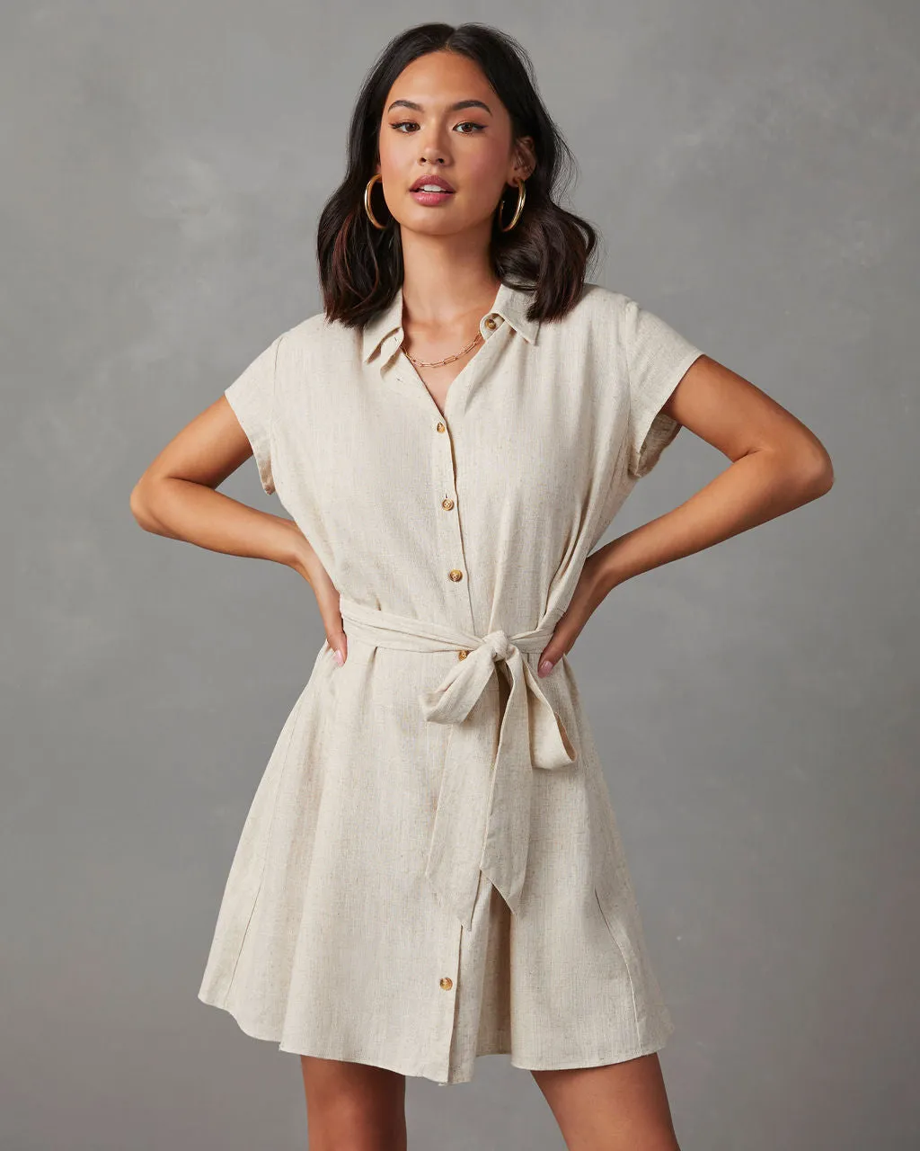 Larue Linen Button Down Mini Dress