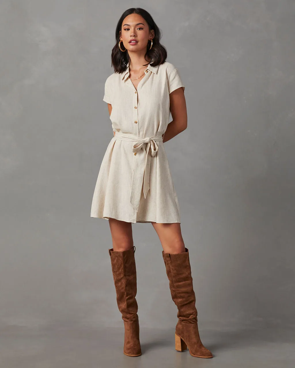 Larue Linen Button Down Mini Dress