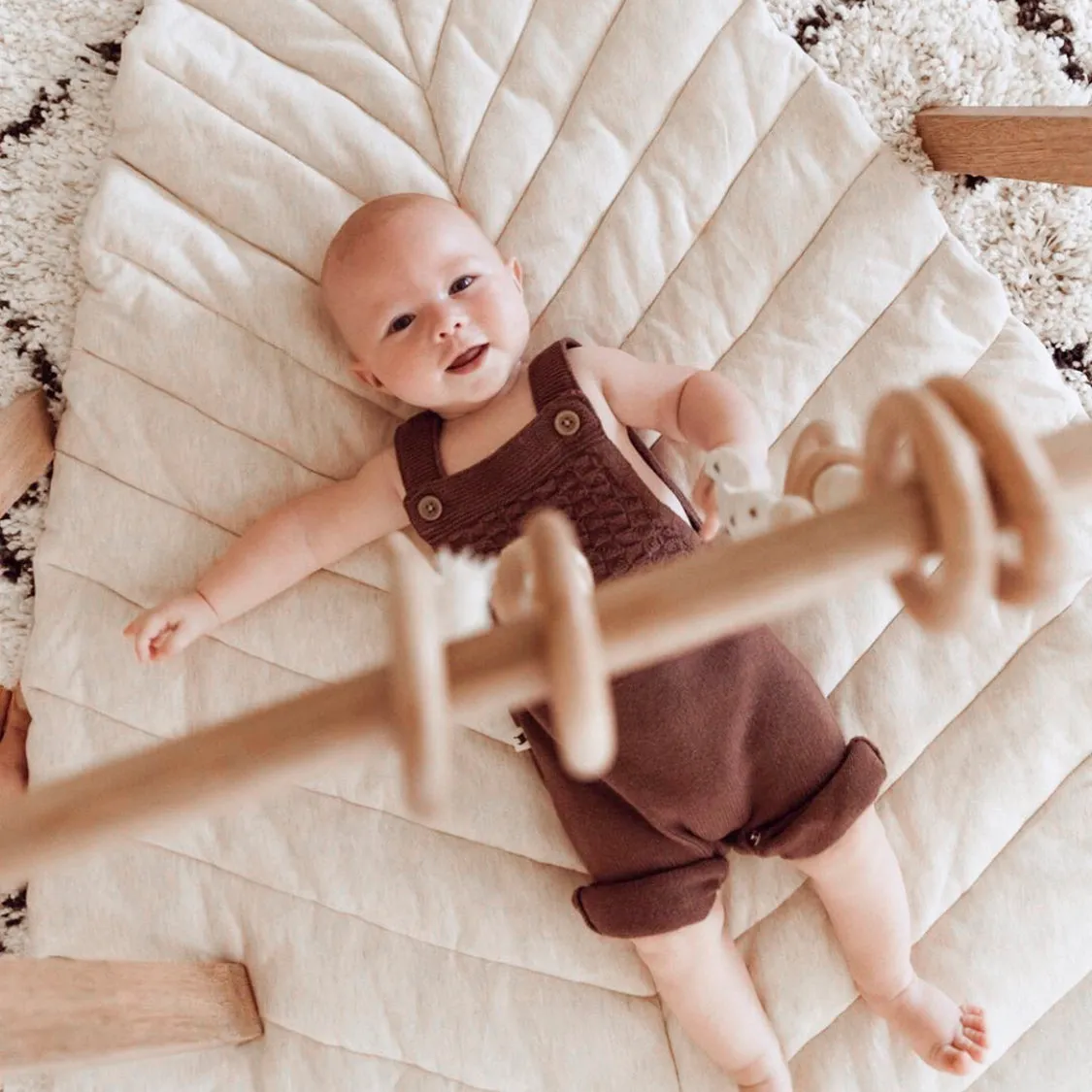 Leaf Cotton Play Mat | Oat