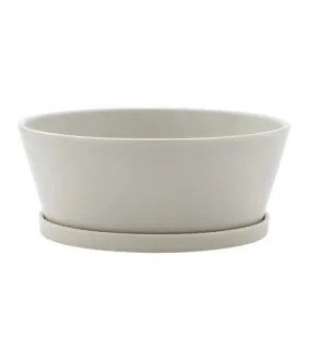 Light Gray Dish Garden Planter with Saucer