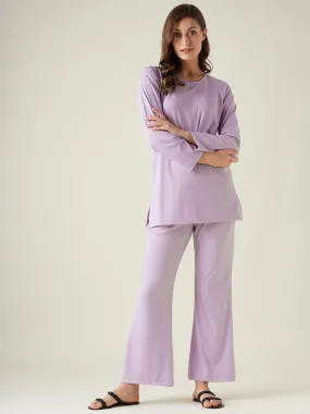 Lilac lounge set with raglan sleeve (Final Sale)