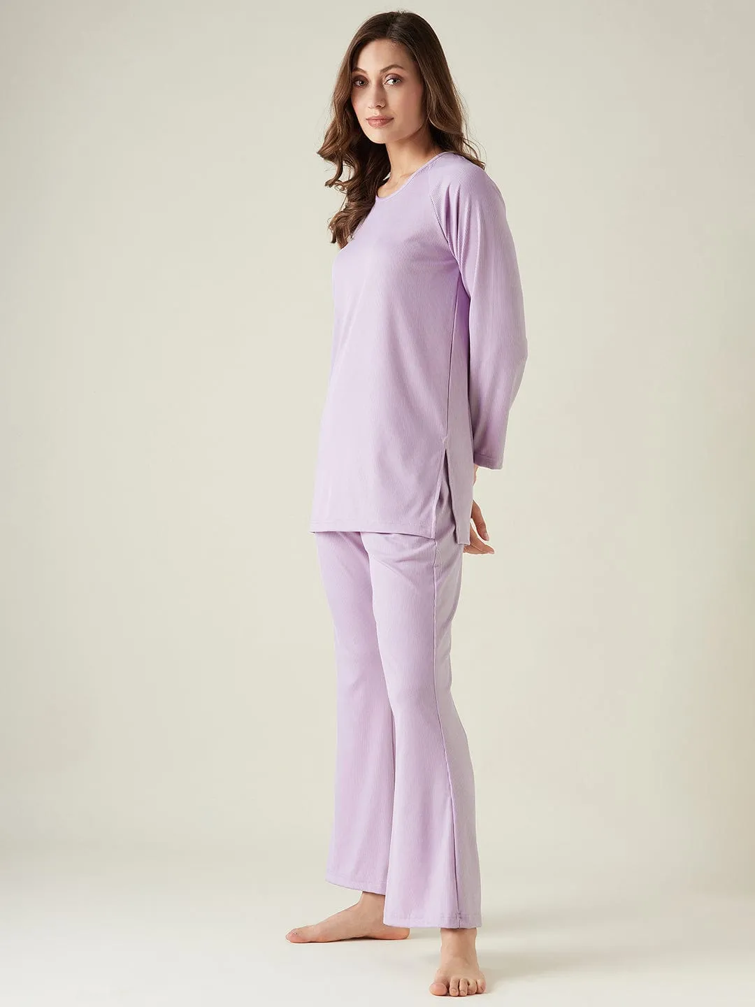 Lilac lounge set with raglan sleeve (Final Sale)