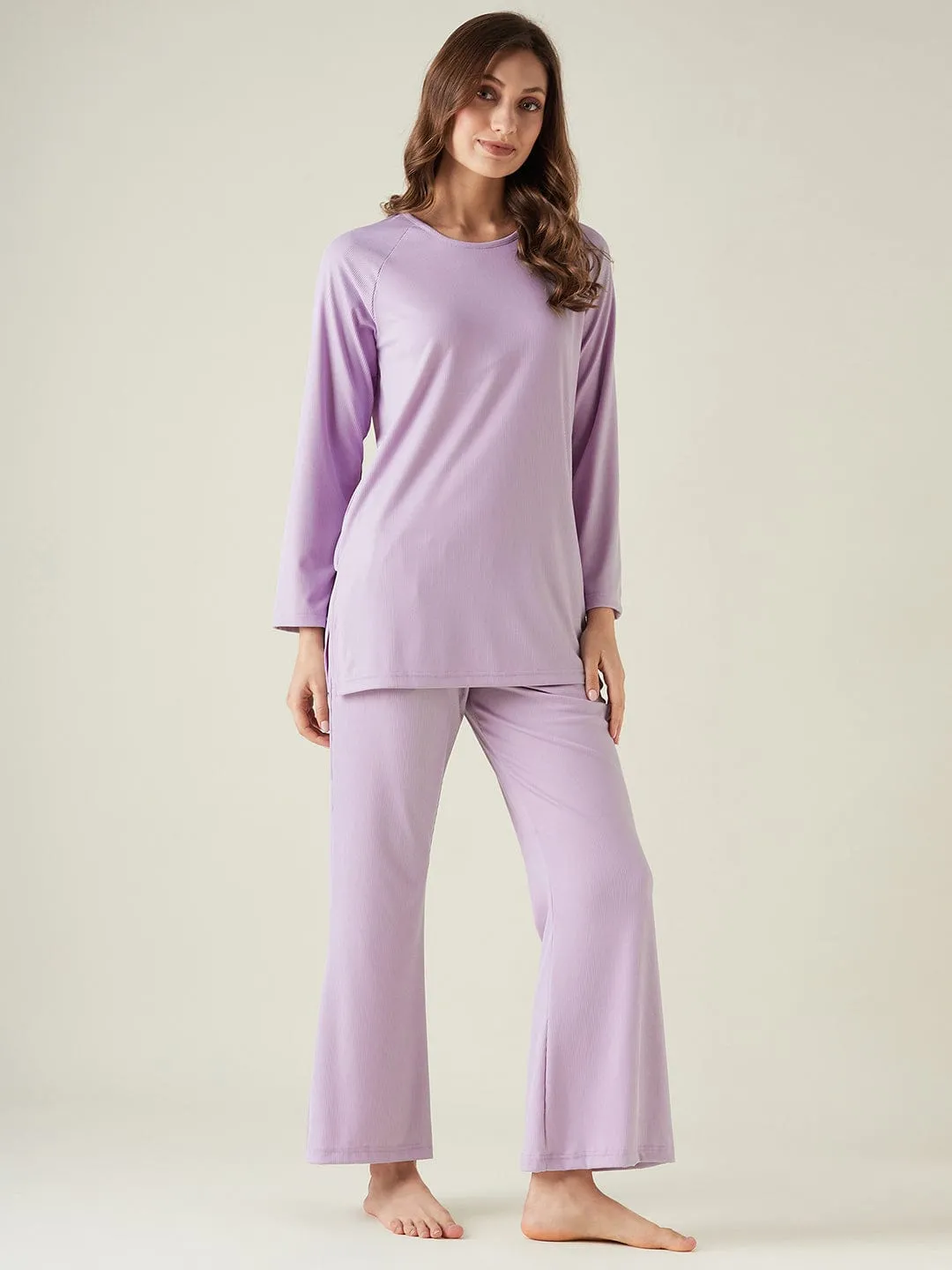 Lilac lounge set with raglan sleeve (Final Sale)