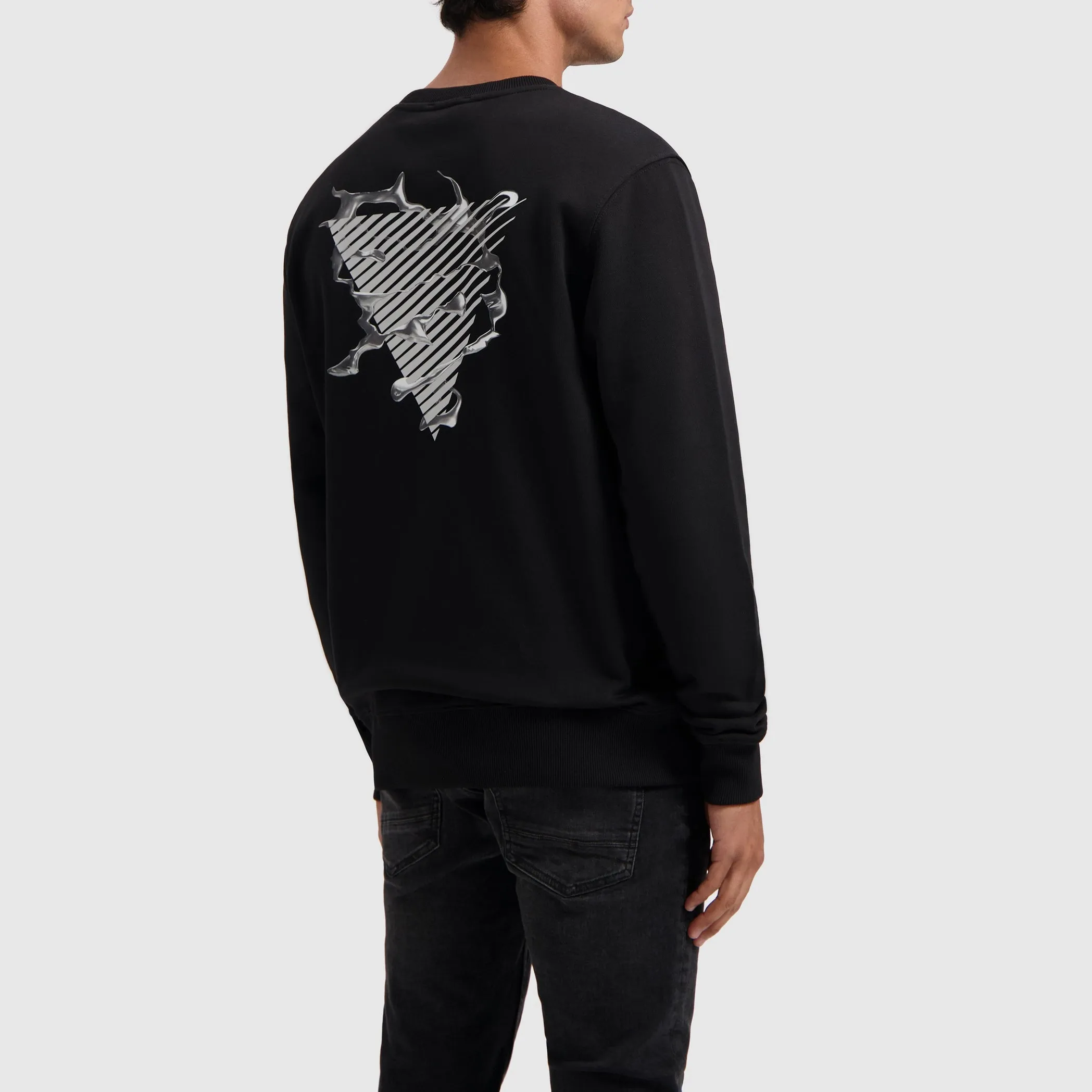 Liquid Metal Logo Sweater | Black