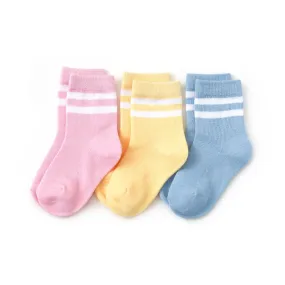 Little Stocking Co  | Midi Socks 3 Pack ~ Pastel Striped