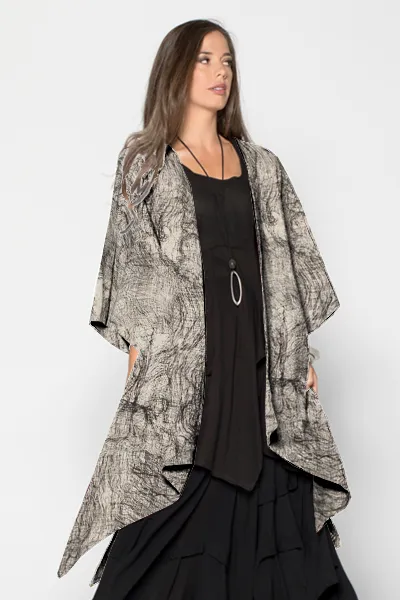 Long Kimono Jacket in Net Roma