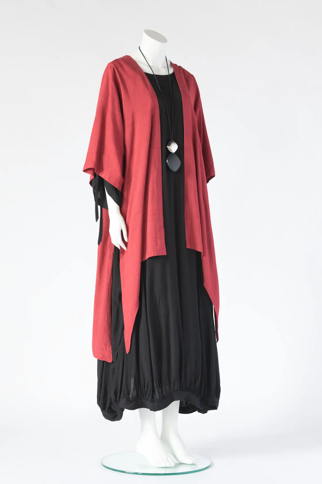 Long Kimono Jacket in Raspberry Papyrus