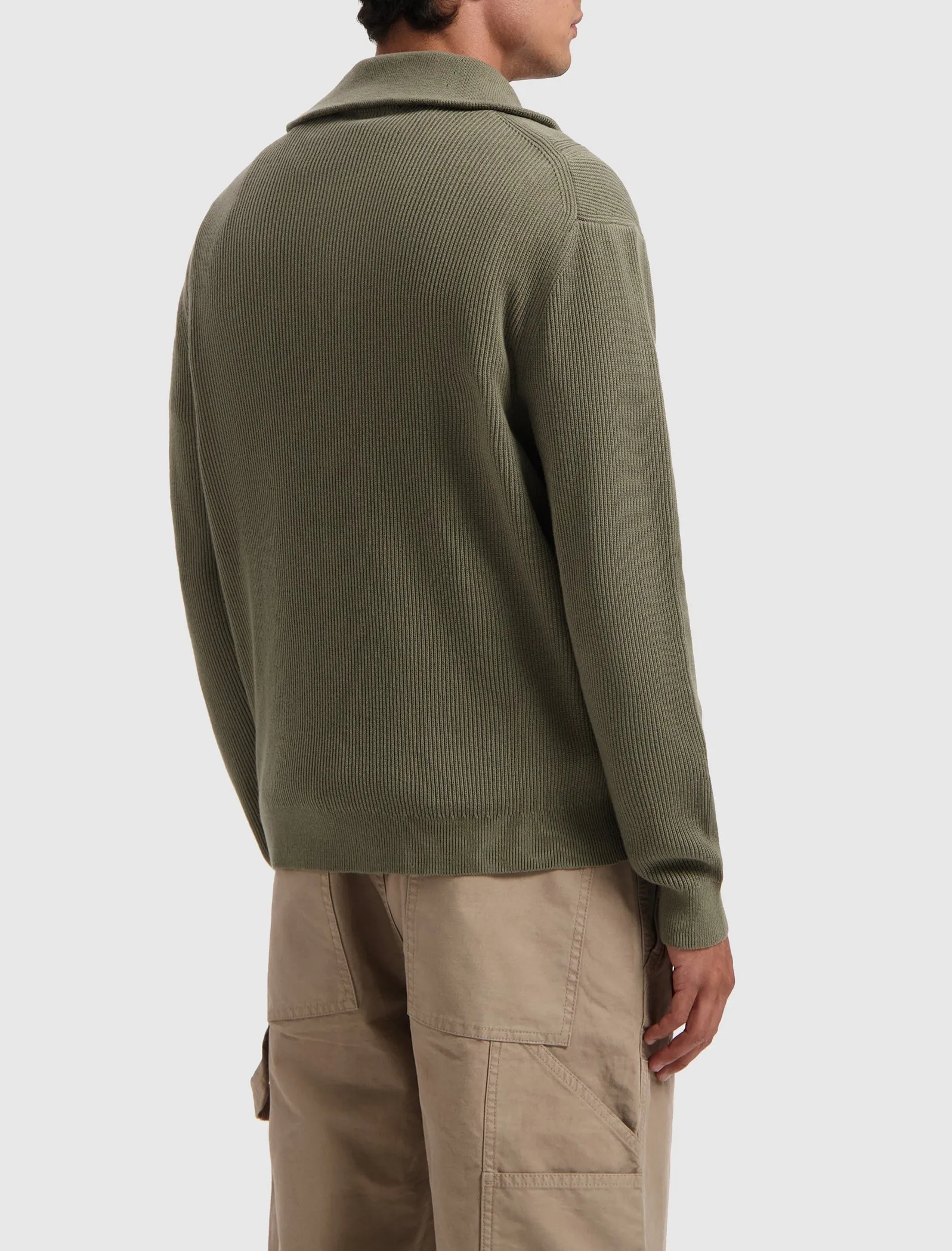 Loose fit Halfzip Knitwear | Army Green