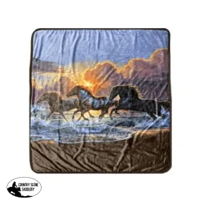 'Making Waves' Silk Touch Sherpa Lined Throw Blanket - 50" x 60"