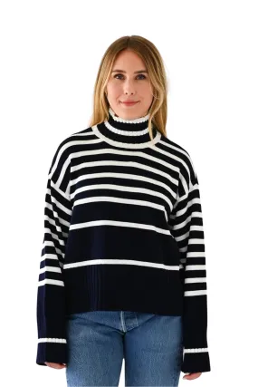 Marlow Sweater Stripe on Stripe, Indigo