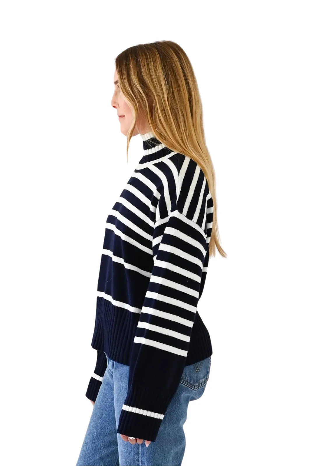 Marlow Sweater Stripe on Stripe, Indigo