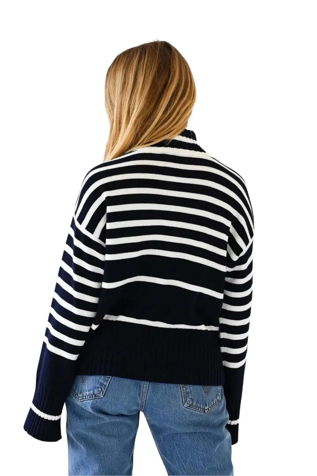 Marlow Sweater Stripe on Stripe, Indigo