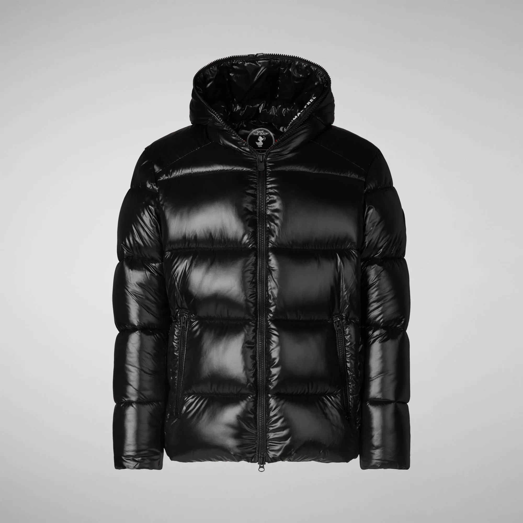 Men's Hooded Animal free Puffer Jacket Edgard Black