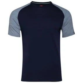 Mens Merino 150 Raglan Baseball Tee (Navy/Sky)