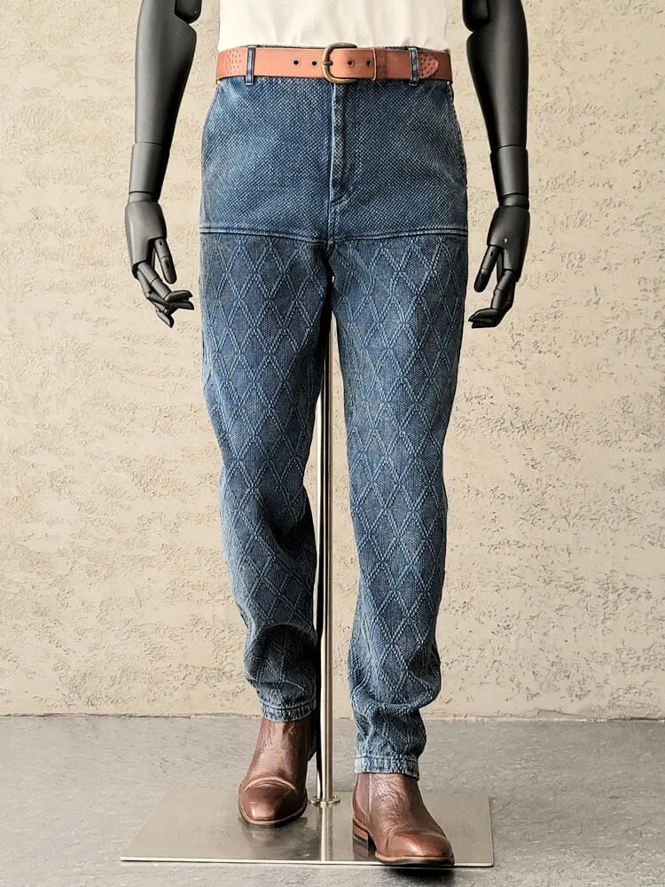 Men's Sashiko Pencil Pants Indigo