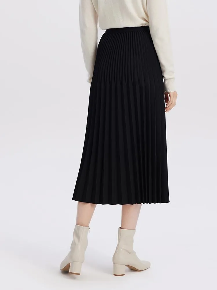 Mid-Length Pleated Half Women Skirt