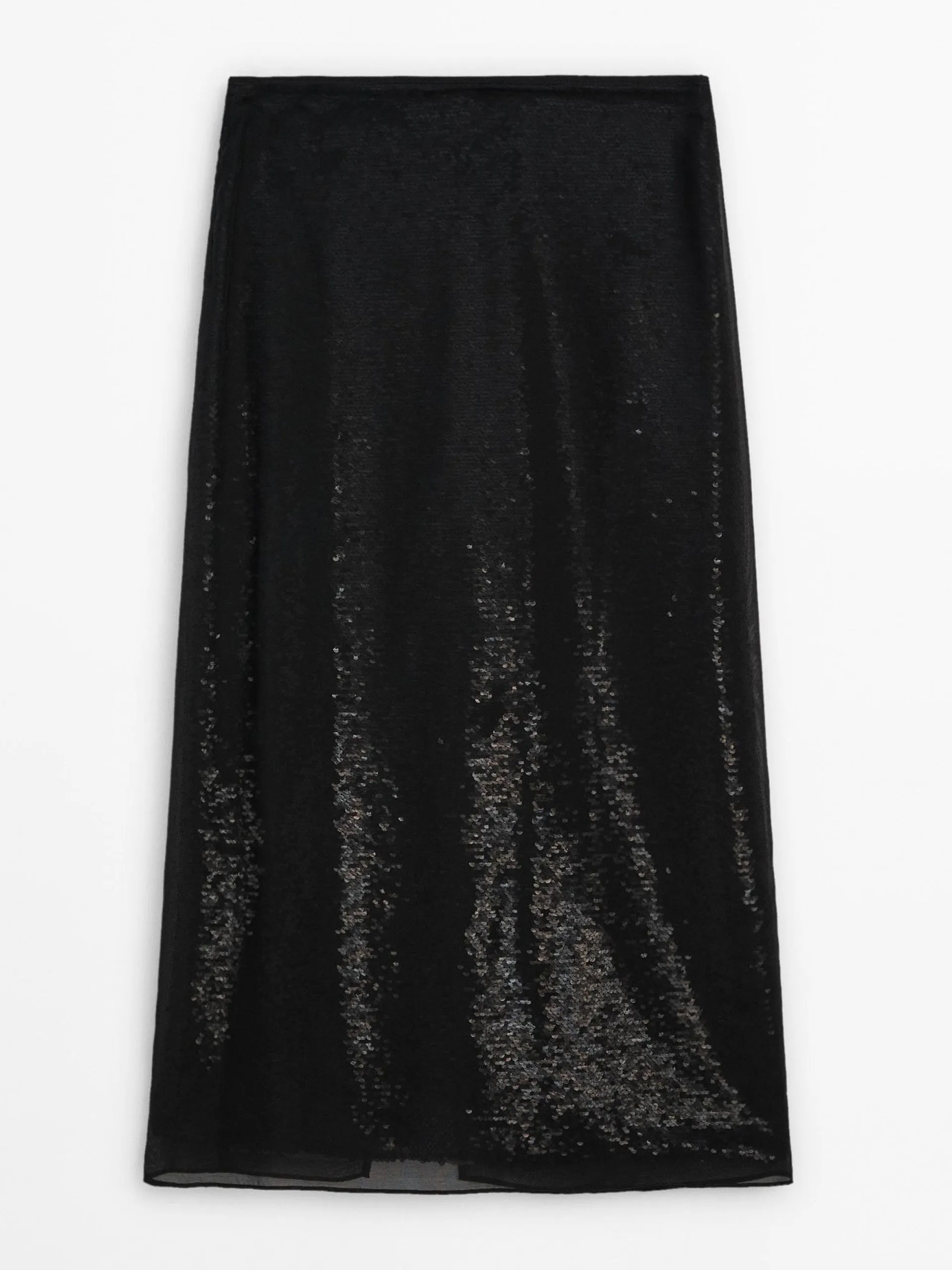 Midi skirt with concealed sequins