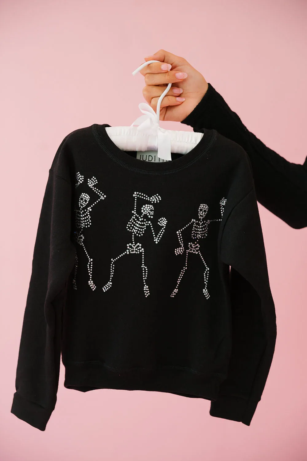 MINI KIDS DANCING SKELETONS BLACK PULLOVER