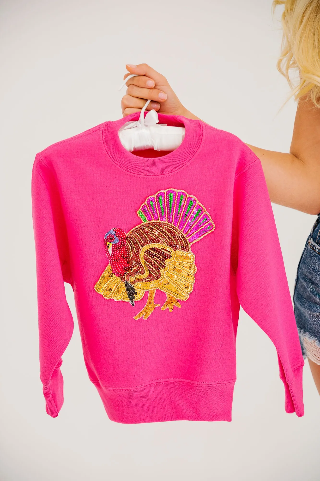 MINI KIDS TURKEY DAY PINK PULLOVER