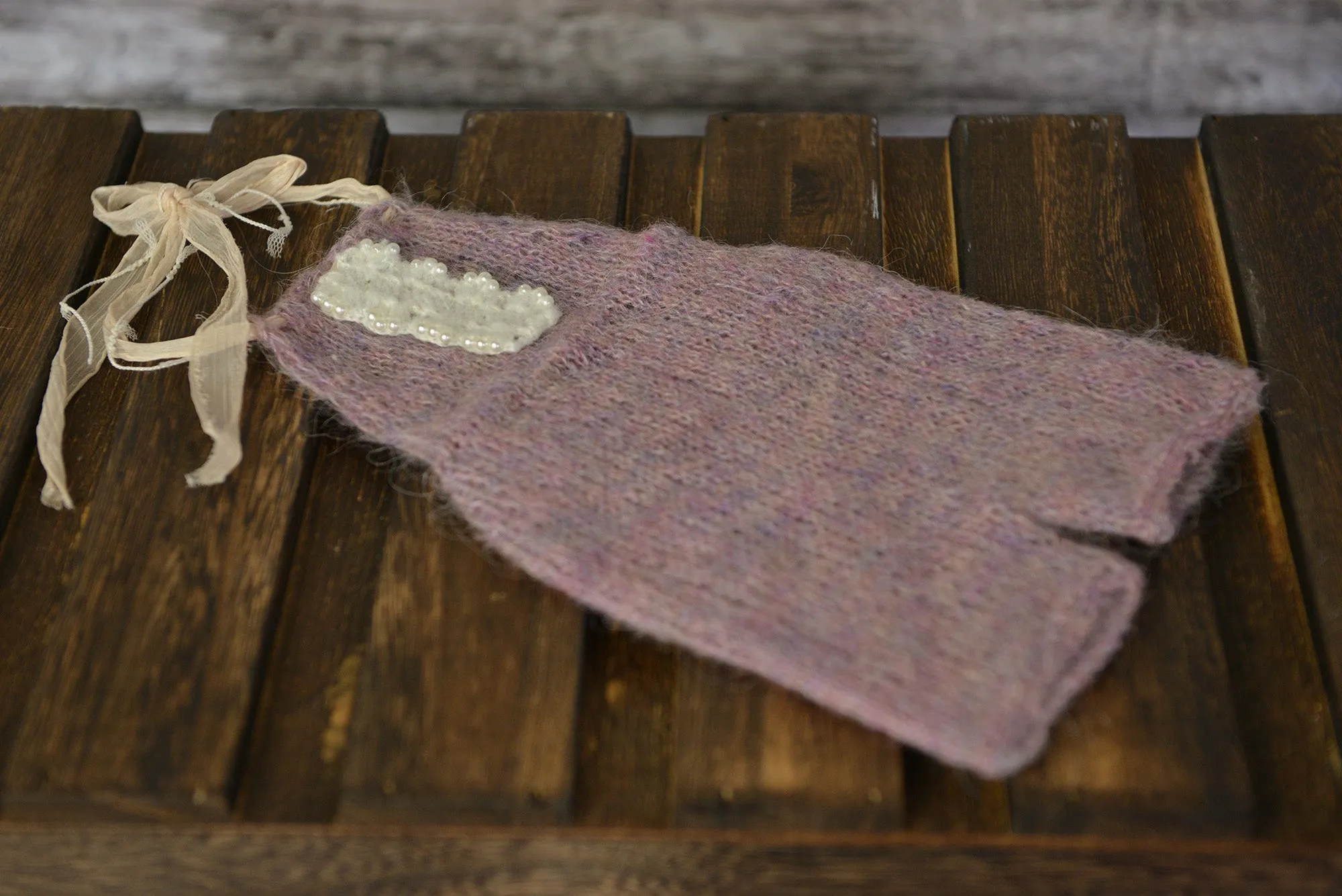 Mohair Overall with Beaded Accent - Lilac