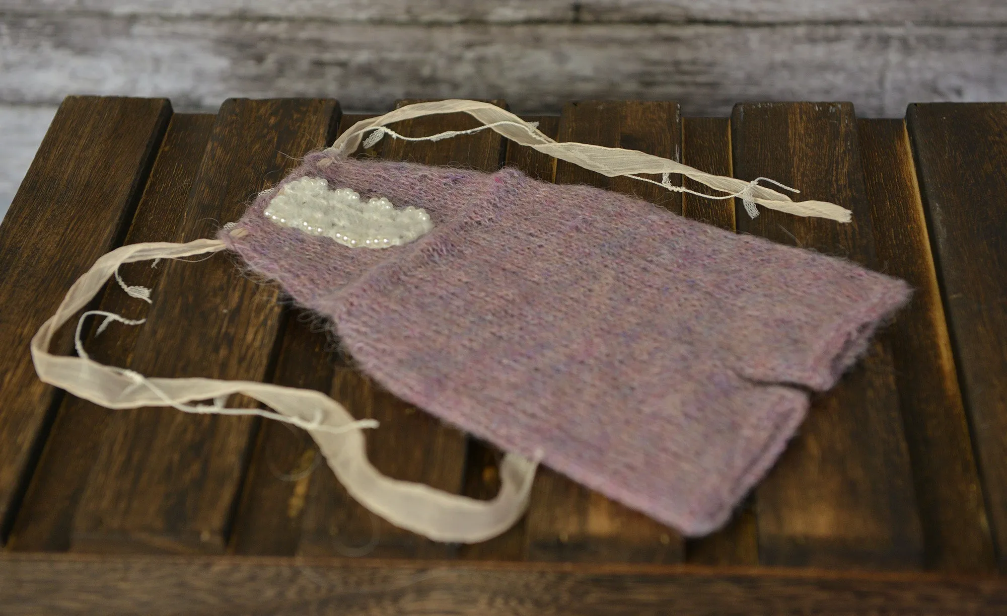 Mohair Overall with Beaded Accent - Lilac