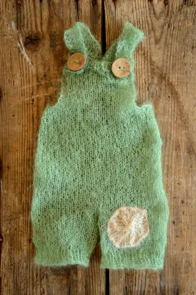 Mohair Overall with Patch and Buttons - Sage